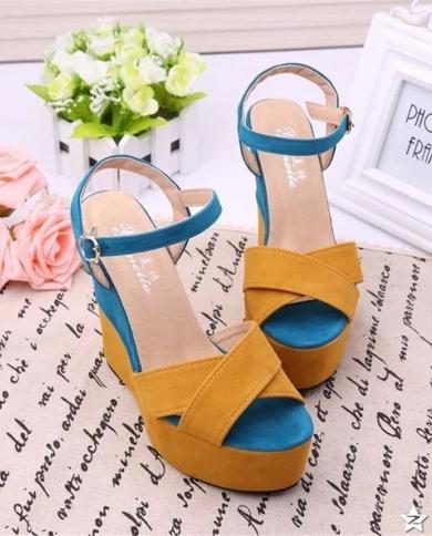 The New Fashion Platform Shoes For Women Summer 2022 Casual Ladies Sandals Peep Toe Wedge Womens Sandals With Free Ship