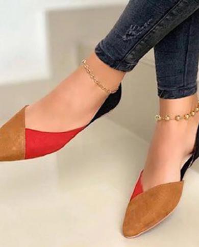 New Womens Shoes 2022 Trend Elegant Colorblock Point Toe Pumps Comfortable Slip On Shoes Outdoor Sports Designer Sneake
