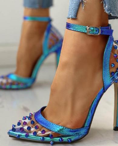 برشام امرأة عالية الكعب أحذية الموضة الإناث الكاحل مشبك حزام السيدات حفلة عالية الكعب أحذية امرأة أحذية عالية الكعب