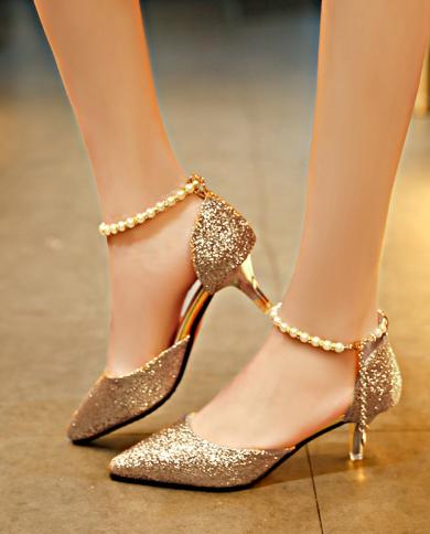 2022 מגמה מחודדת חתונת כלה נעלי עקבים גבוהים נעלי מסיבה נשית פרדות אלגנטיות נשים משאבות נעלי מעצבים נעלי שמלה