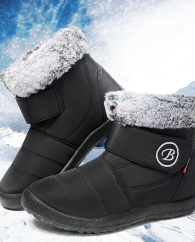 2022 Winter Women Snow Boots Plus Size Plus Cotton Shoes Warm Fashion Lace Up Plush Ladies Outdoor Ankle Boots Zapatilla