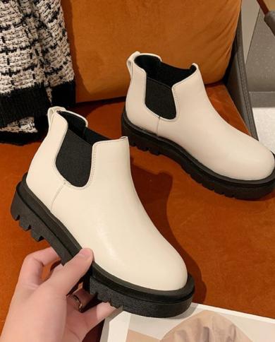 2022 Winter New Fashion Designer Chelsea Boots Women Casual Slip On Shoes Female Platform Stretch Ladies Plus Size Ankle