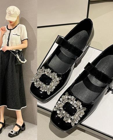 2022 New Summer Fashion Women Pumps Square Toe Buckle Mary Jane Elegant Shoes Luxury Designer Comfortable Office Shoes L