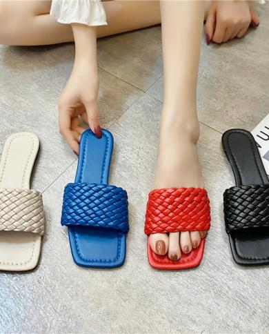 2022 Fashion Women Slippers Light Indoor Or Outdoor Home Bath Shoes Sports Beach Flat Opened Toe Comfortable Square Head