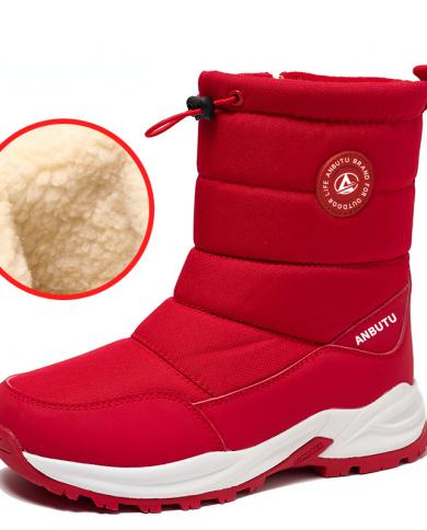 Waterproof Snow Boots For Women 2022 Winter Warm Couple Plush Ankle Booties Non Slip Platform Cotton Shoes Woman Botas D