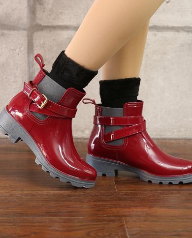 Comemore 2022 Womens Summer Rainboots Adult Shoes Woman Water Shoes Rubber Ankle Short Boots Galoshes Rain Boots Free S