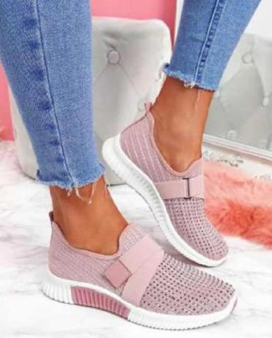 Comemore Spring Crystal Spring Female Mesh Sneakers Women Casual Shoe Summer Flat Loafers Autumn Flats Tennis White Spor