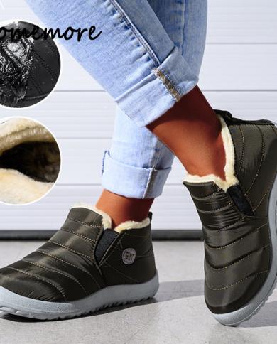 Comemore Fluffy Boots Women Snow Platform Plush Shoes Woman Slip On Warm Padded Ankle Boot Female Men Botas Mujer Winter