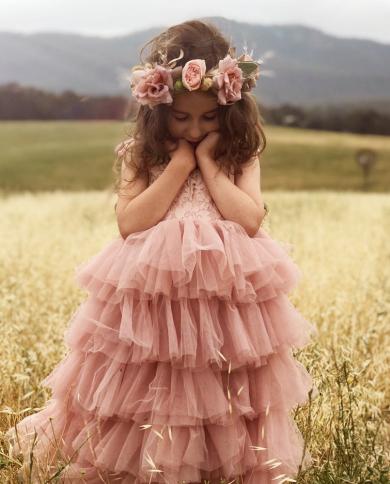 Vestidos Girls Winter Dress  Brand Backless Teenage Party Unicorn Princess Dress Children Costume For Kids Clothes Pink 