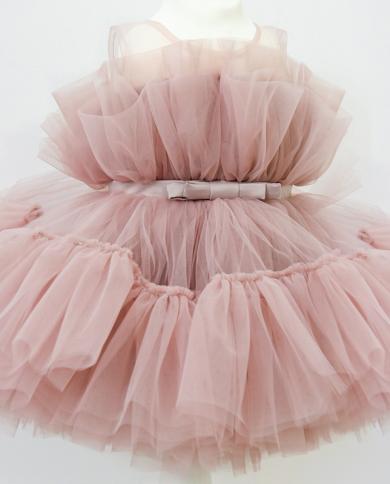 Baby Clothes For Girls Toddler Kids Wedding Princess Gown Girl Elegant Birthday Dress Tulle Bridesmaid Evening Party Dre