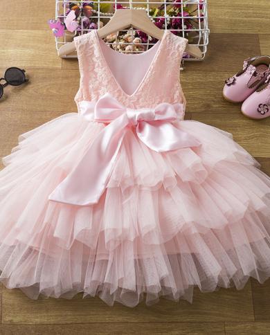 Kids Dresses For Girls Summer Infant Party Flower Girl Wedding Children Clothing Princess Tutu Dress Toddler Baby Xmas L