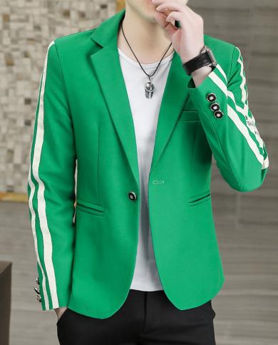 Mens Spring And Autumn Size M 4xl Stitching Single Breasted Suit Long Sleeve Coat Casual Slim Jacket Everyday Blazers D