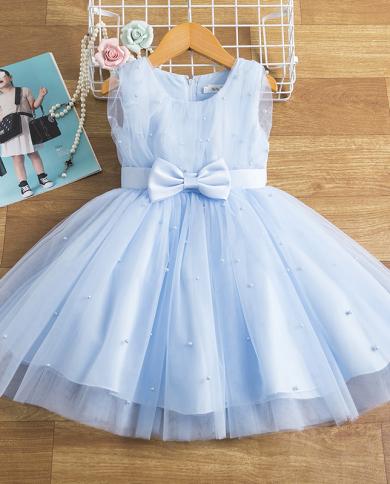 Summer Flwoer Girl Dress For Wedding Party Children Tulle Tutu Prom Princess Dress 4 8 10 Years Elegant Kids Costume For