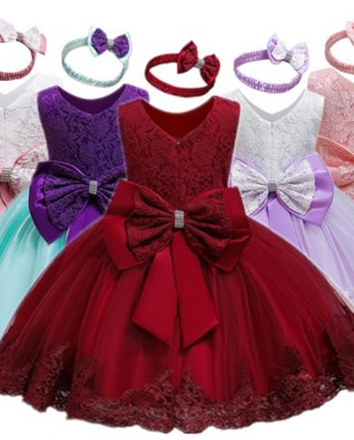 Girls Merry Christmas Party Tutu Dress Kids Autumn Winter Xmas Costume Children Girls New Year  Red Clothing For 1 5 Yea