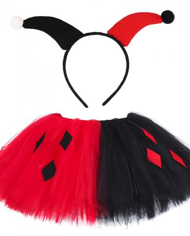 Black Red Pennywise Tutu Skirt For Girls Halloween Costumes For Kids Birthday Tutus Baby Girl Harley Joker Tulle Skirts 