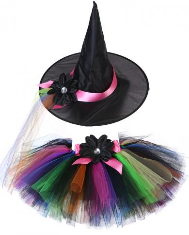 Halloween Witch Tutu Skirt For Girls Kids Birthday Tutus Toddler Baby Girl Tulle Skirts Outfit Children Sorceress Fancy 