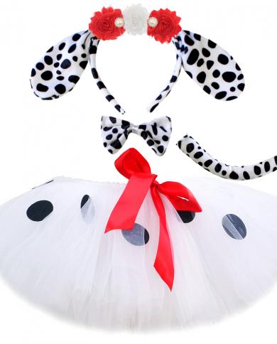 Blanc Dalmatien Chien Tutu Jupe Tenue Pour Bébé Filles Animal Halloween Costume Pour Enfants Enfant En Bas Âge Anniversaire Tutu