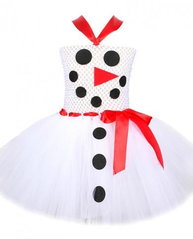 Snowman Olaf Tutu Dress For Baby Girls Christmas Holiday Costume For Kids Xmas Princess Dresses Children Tulle Outfit Cl