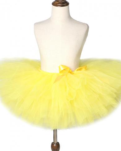 Baby Girls Yellow Tutu Skirt For Kids Fluffy Ballet Tutus Ball Gown Girl Birthday Costume Toddler Tulle Skirts For Photo