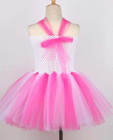White Pink Easter Bunny Tutu Dress For Baby Girls Rabbit Cosplay Costumes For Kids Toddler Princess Girl Birthday Dresse