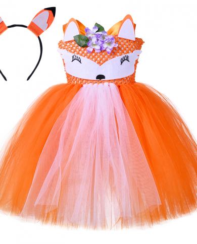 Flower Fox Costumi di Halloween per ragazze Jungle Animal Fancy Dress For Kids Toddler Carnival Party Tutu Outfit Bambini C
