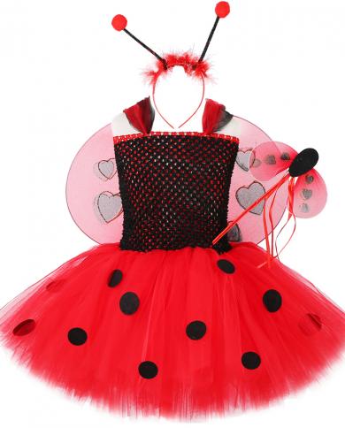 Lady Beetle Tutu Dress For Girls Costumi Cosplay di Halloween per bambini Abiti fantasia con ali Abiti Abiti da ragazza per B