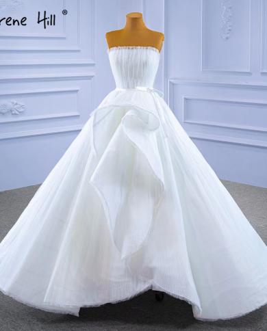 Serene Hill White Srtaplee  Wedding Dresses 2023 Simple Lace Up High End Bride Gowns Hm67302 Custom Madewedding Dresses