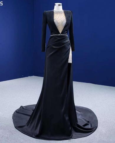Serene hill שחור בתולת ים אלגנטית יוקרה חרוזים שמלות ערב שמלות לנשים מסיבת 2023 high end בהתאמה אישית hm67495