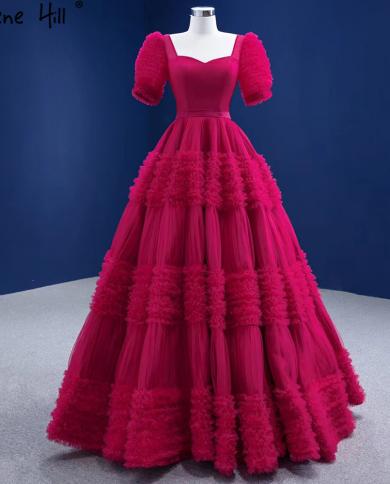 serene hill שרוולים נפוחים אדומים שמלות כלה 2022 מלמלות שרוכים שמלות כלה hm67361 שמלות כלה בהתאמה אישית
