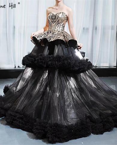 פרספקטיבה שחורה מתוקה שמלות כלה מחוץ לכתף פייטים מדורגים שמלות כלה hm66914 cusotm made wedding dre
