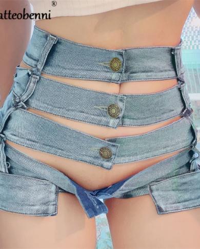 Women  High Waist Beach Mini Short Jeans Booty Cut Bikini Denim Shorts Hot Vestidos  Club Party Elastic Bottom Shorts