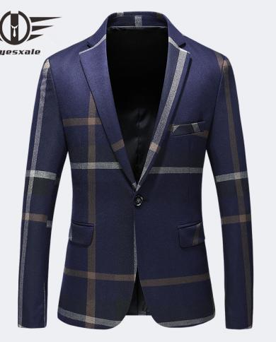 High Quality Blazers For Men Brand Clothing Dark Blue Grey Blazer Masculino Slim Fit Casual Suit Jacket 4xl 5xl Plus Siz