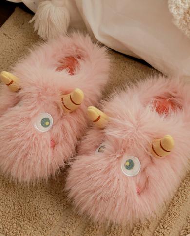 Cute Cotton Slippers Womens Winter Home Indoor Thicksoled Slippers Winter Couples Warm Cotton Slippers Mens Autumn And