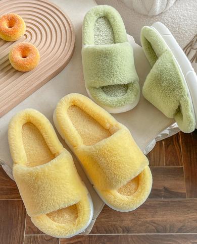 Indoor Slippers Women Fur  Plush Slippers Thick Bottom  Soft Bottom Winter Slippers  Womens Slippers  