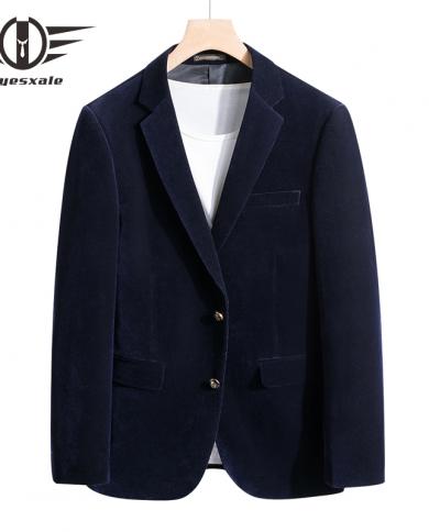2022 Slim Fit Men Corduroy Blazer Jacket Burgundy Navy Blue Single Breasted Casual Suit Blazers Anti Wrinkle  Terno Q132