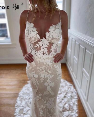 Serene Hill Ivory Spaghetti Strap Mermaid Wedding Dresses 2023 Lace Backless  Bridal Gowns La70431wedding Dresses