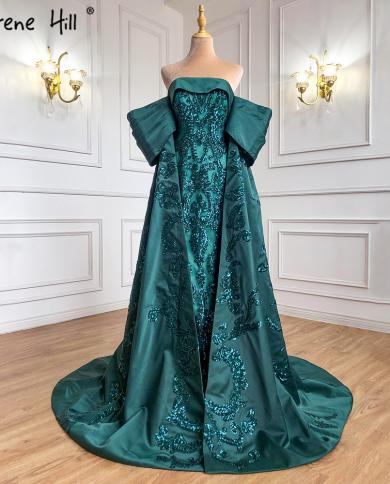 Serene Hill Green Mermaid Luxury Evening Dresses Gowns 2023 Satin Elegant  For Women Party Hm67227evening Dresses