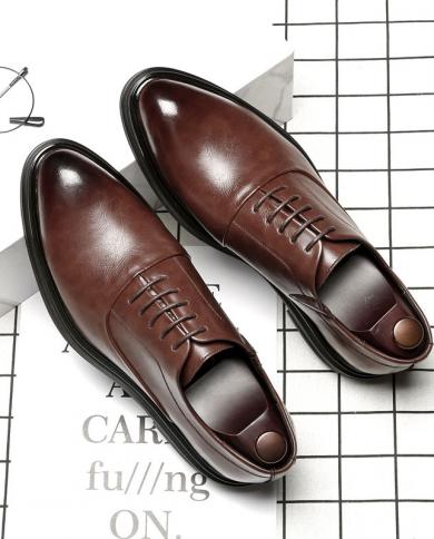 Mens Dress Shoes Oxfords Business Office Pointed Black Brown Laceup Mens Formal Shoes Wedding Shoes  Mens Dress Shoes