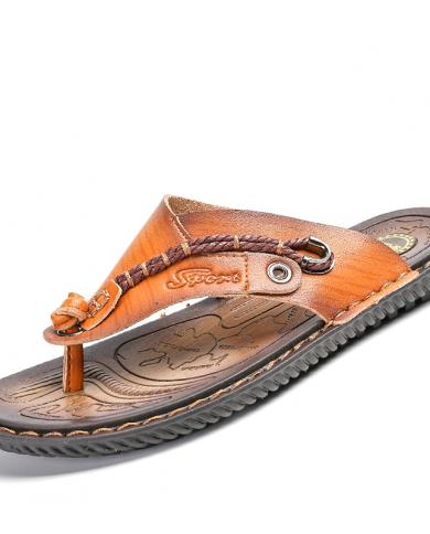Jumpmore Summer Slippers Vietnamese Slippers Men Flip Flops Mens Sandals Handmade Shoes Size 38 44flip Flops