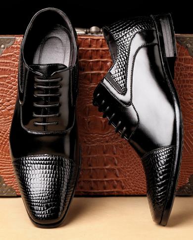 נעלי גברים רשמיות סתיו וחורף מותג שמלת כלה נעלי גברים נעלי הבלטות חדשות עיצוב אופנה שחור עור גברים