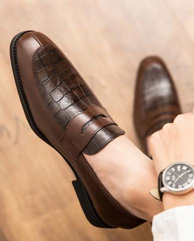 Hommes chaussures décontractées automne en cuir mocassins bureau robe chaussures pour hommes conduite mocassins confortable sans