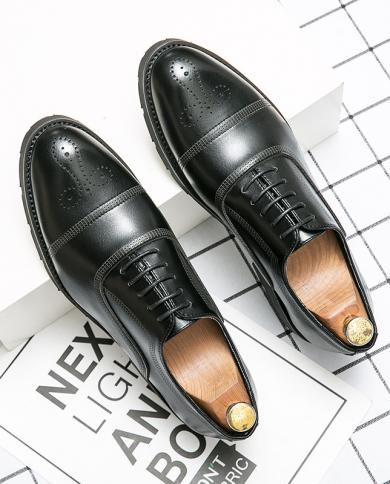 Business Formal Black Leather Shoes Mens Fashion Casual Dress Shoes Classic Italian Formal Oxford Shoes For Men Zapatos 