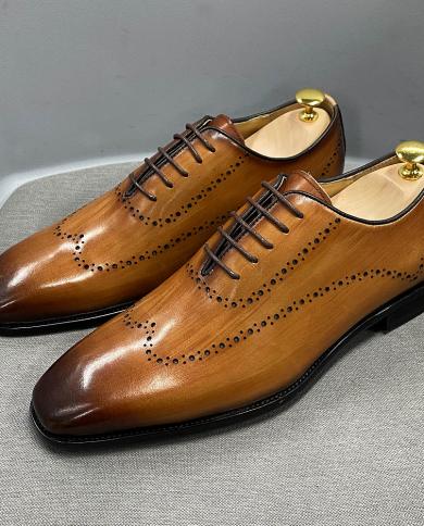 Mens Dress Shoes Luxury Genuine Leather  Mens Genuine Leather Shoes  Size 38 47  