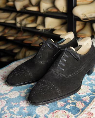 Nuevos zapatos brogue negros para hombres Flock Lace Up transpirables zapatos casuales para hombres con envío gratis Zapatos De 