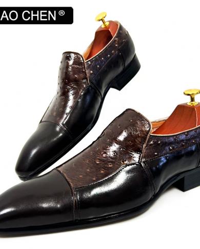 נעלי עור יוקרתיות לגברים שחור קפה צבעים מעורבים נעלי שמלת גברים קזואל קזואל נעלי נעלי משרד לחתונה