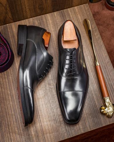 Tendência britânica sapatos sociais masculinos 2022 outono novo estilo qualidade couro de vaca real bordô elegante sapatos de ca