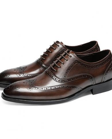 Moda de luxo brogues para homens 2023 outono couro genuíno feito à mão qualidade homem sapatos formais designer de marca negócio
