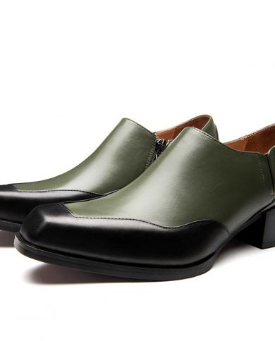 Sapatos sociais masculinos de couro genuíno de luxo 2022 tendência de outono novo estilo moda verde masculino sapatos casuais de