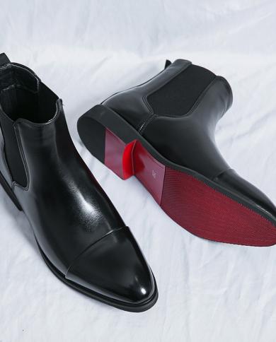 Botines formales para hombre, botines informales de negocios de alta calidad para hombre, botas Chelsea para oficina, zapatos Ox