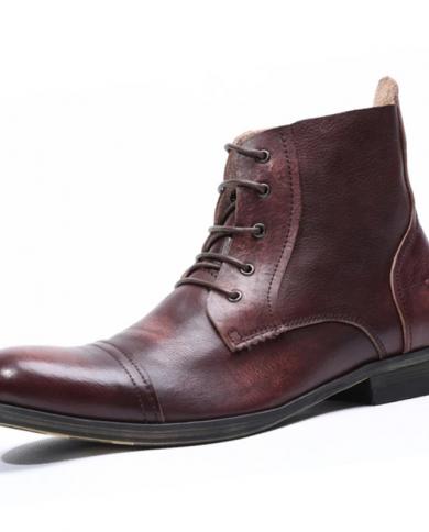 حذاء رجالي كلاسيكي بريطاني فاخر مصنوع يدويًا من الجلد الأصلي عالي الجودة برباط بأصابع مستديرة من Anke كاجوال للرجال لعام 2023